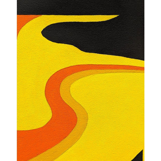Yellow Emmanuel Araujo "Spark" Contemporary Colorful Yellow & Red Geometric Hard-Edge Abstract Painting, 2024 For Sale - Image 8 of 10