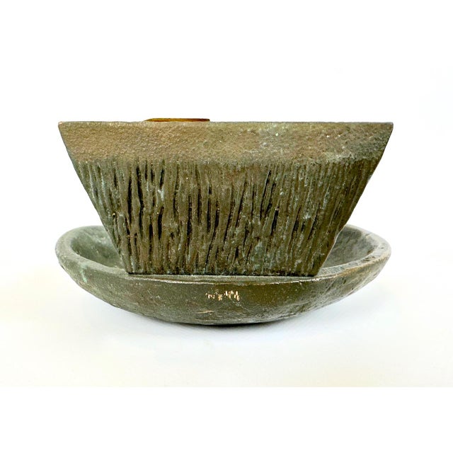 Goldenrod Brutalist Push and Pull Alpana Door Handle in Bronze, 1970s For Sale - Image 8 of 9