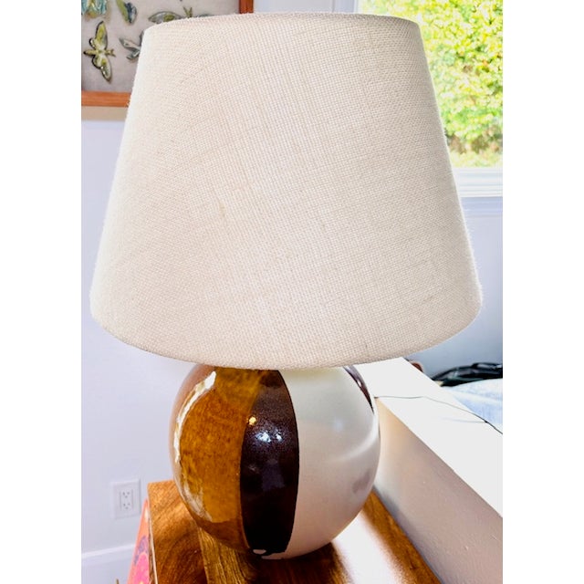 Mid 20th Century David Cressey Attributed Bubble Body Sunburst Stoneware Table Lamp For Sale - Image 12 of 12