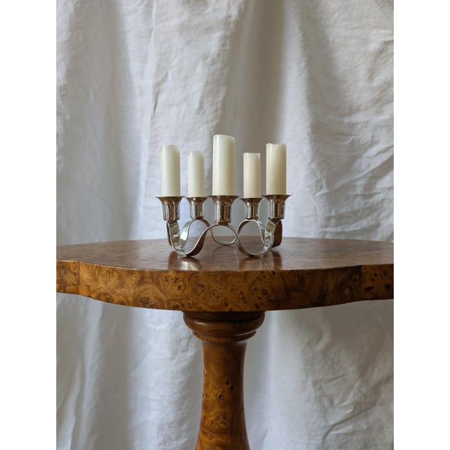 Antique Georgian Silver Plated Circular Waveform Candleholder by Charles Wright For Sale - Image 5 of 10