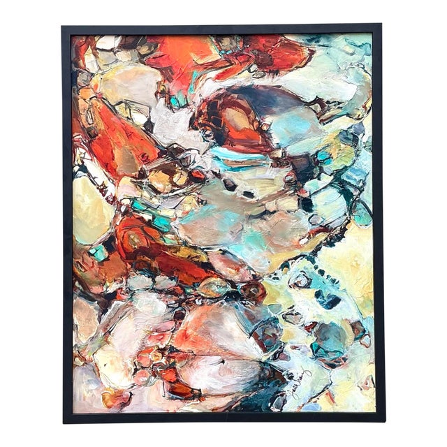 Vintage Original Abstract Oil Painting on Board For Sale