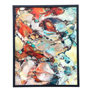 Vintage Original Abstract Oil Painting on Board