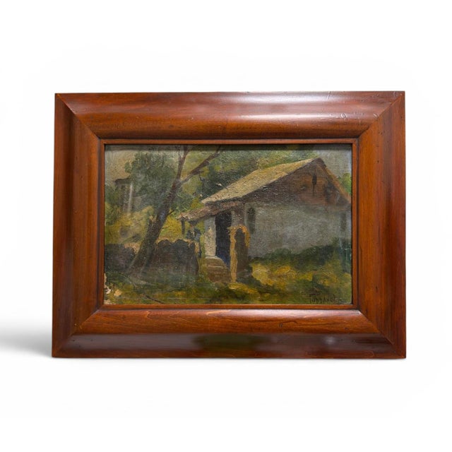 Vintage Signed Oil on Canvas “Paysage” – Russian School Landscape For Sale - Image 4 of 12