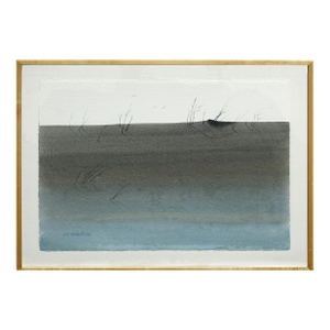 Vintage Minimalist Sand Dunes Landscape in Watercolor on Laid Paper by Edward Walaitis