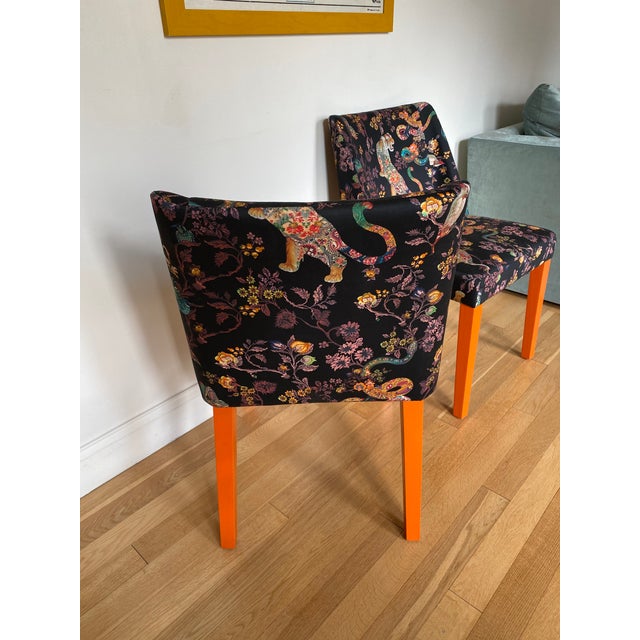 Etro Orange Paisley Animal Print Sitting Accent Chairs- A ...
