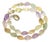 Art Deco Beaded Necklace With Prehnite, Citrine, and Amethyst, 25" For Sale