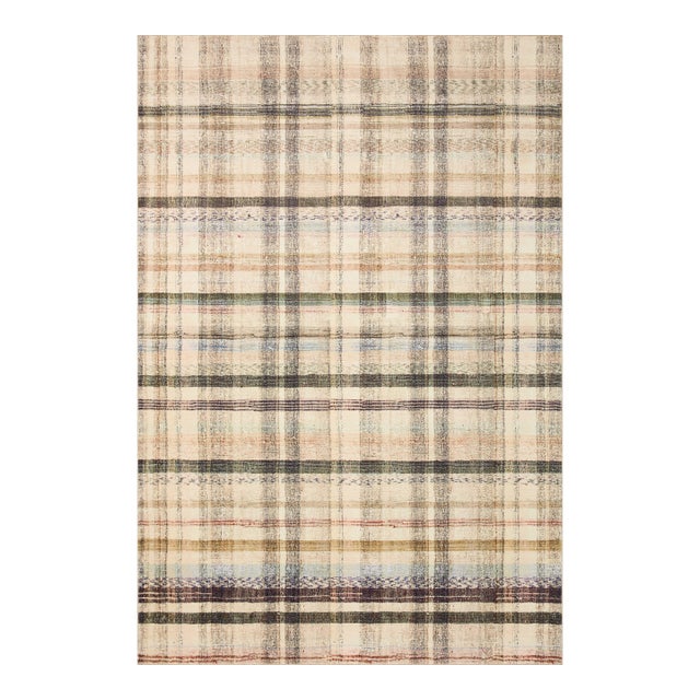 Chris Loves Julia x LoloiHumphrey Ivory / Multi 3'-6" x 5'-6" Accent Rug For Sale