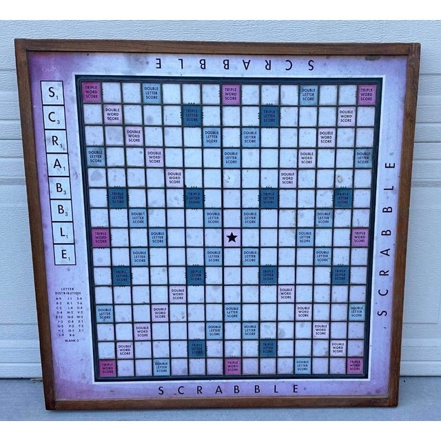 Restoration Hardware Giant Tabletop Scrabble Board Set Lazy Susan For Sale - Image 11 of 13
