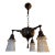 Circa 1910’s Art Nouveau Chandelier With Etched Palm Motif Shades For Sale