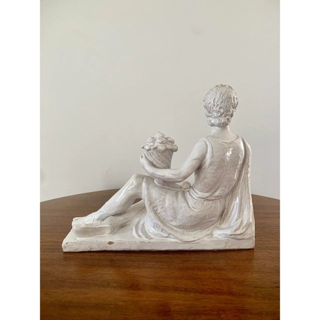 Italian Neoclassical White Porcelain Reclining Figure With Cornucopia For Sale - Image 13 of 14