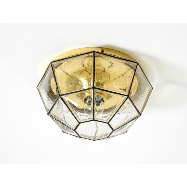 Vintage Glass Ceiling Lamp in Octagon Shape from Limburg, 1970s For Sale - Image 6 of 18