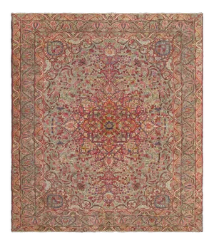 Antique Persian Lavar Kerman Medallion Rug With Intricate Design