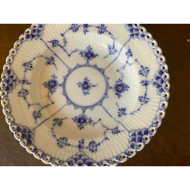 1970s 1970s Royal Copenhagen Blue Fluted Full Lace Bowl 1081 For Sale - Image 5 of 6