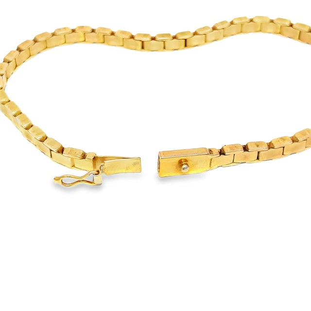 14k Yellow Gold Men's Solid Link Chain Bracelet For Sale In New York - Image 6 of 9