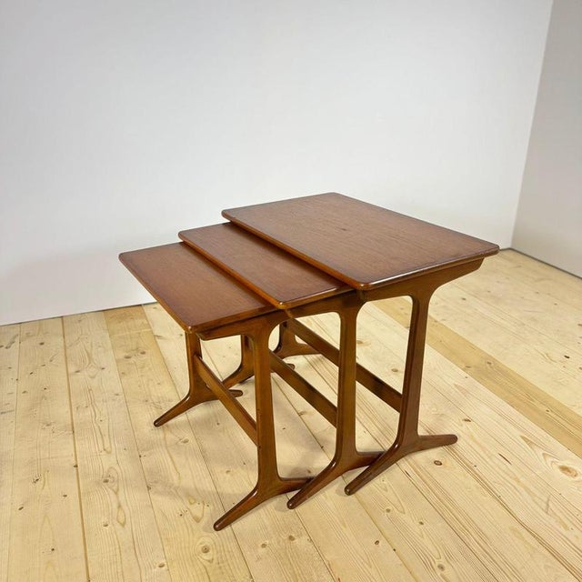 Vintage Danish Teak Nesting Tables, 1960s, Set of 3 For Sale - Image 9 of 9
