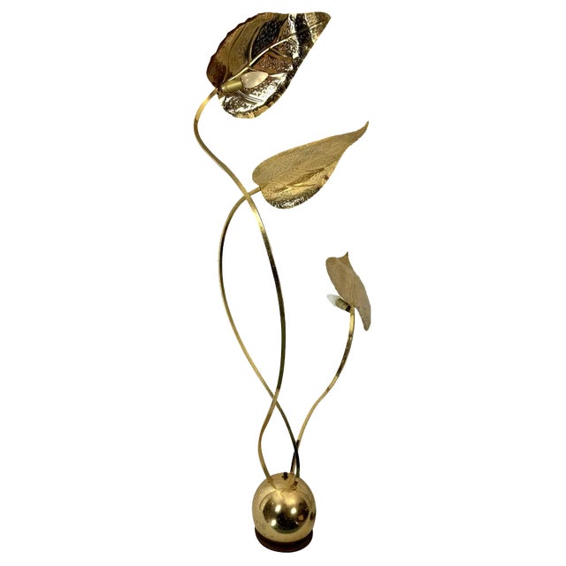 Italian Brass 3-Arm Floor Lamp by Tommaso Barbi, 1970s For Sale