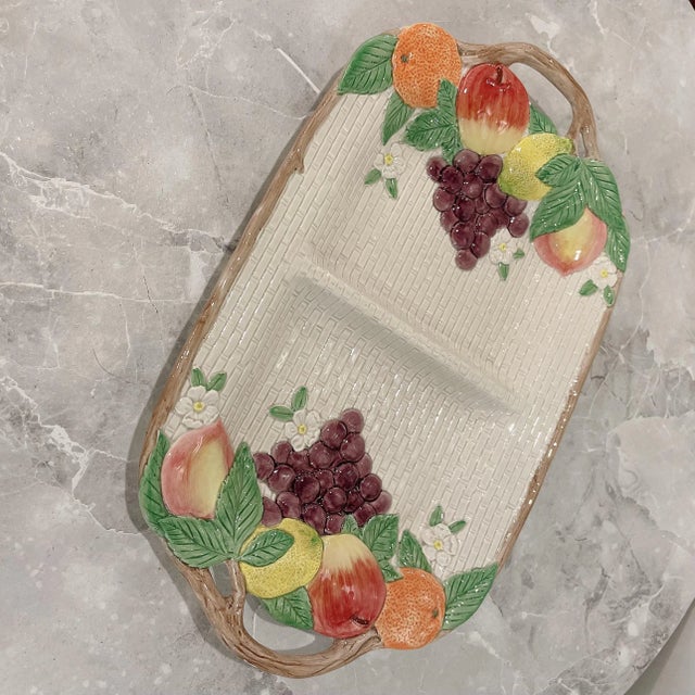 Late 20th Century Fitz and Basket Weave "Fruit Garden" Platter For Sale In Nashville - Image 6 of 8