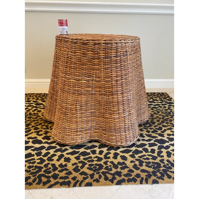 Michael Taylor Vintage 1970’s Trompe L’Oeil Rattan Ghost Table in the Manner of Michael Taylor For Sale - Image 4 of 11