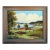 Mid Century River & Farm Landscape in Oil on Canvas Stretched Over Board by J. Anderson For Sale