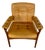 Vintage Swedish Tan Leather and Wood Lounge Chair by Göte Möbler, 1970s For Sale