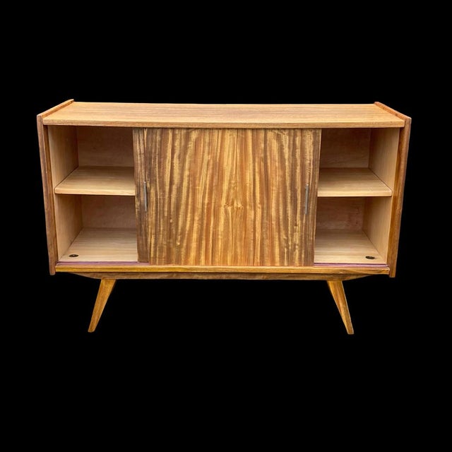 Mid-Century Modern Walnut Sideboard by Słupskie Fabryki Mebli, 1960s For Sale - Image 4 of 16