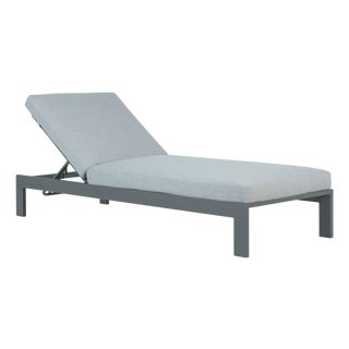 Sardinia Outdoor Chaise With Aluminum Metal Frame - Gray For Sale