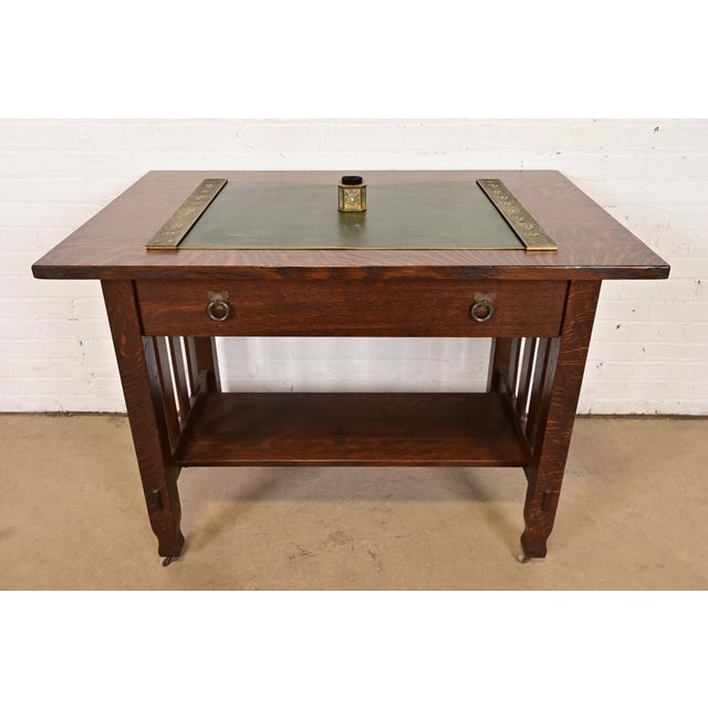 Tiffany Studios New York Bronze Doré and Abalone Pen Brush For Sale - Image 10 of 11