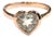 Bochic “Capri” Olive Green Amethyst Heart Shape Ring Set In 18K Gold & Silver For Sale