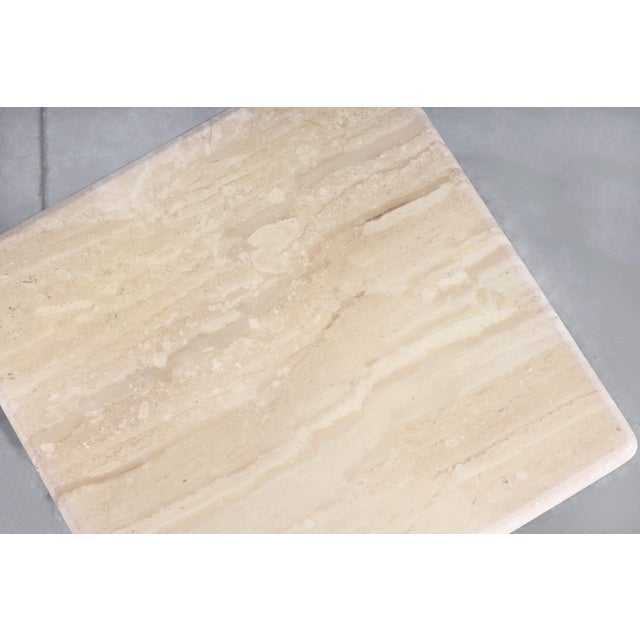 Vintage Italian Modern Travertine Side Tables, 1980s For Sale - Image 10 of 11