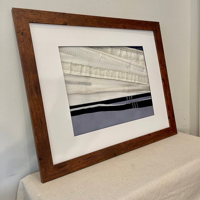 Contemporary Semi-Abstract​ Mixed Media Nautical Sailcloth Landscape​ - By JJ-Hogan | Open Wide My Heart, Framed For Sale In Baltimore - Image 6 of 9