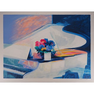 Claude Hemeret, Le piano blanc, Lithograph For Sale