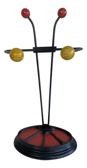 Vintage French Roger Feraud Style Umbrella Stand in Cast Iron and Wood