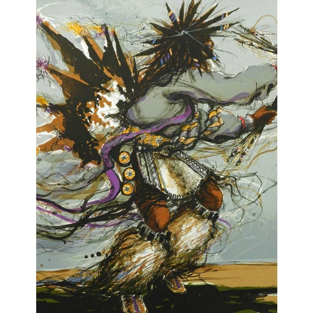 "Fancy Dancer St 2 " Original Limited Edition Lithograph by Larry Fodor Hand signed, numbered & titled by the artist Paper...