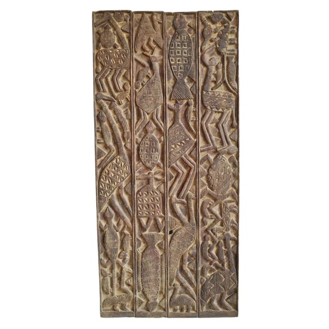 Brown Vintage Nupe Door Panel For Sale - Image 8 of 8