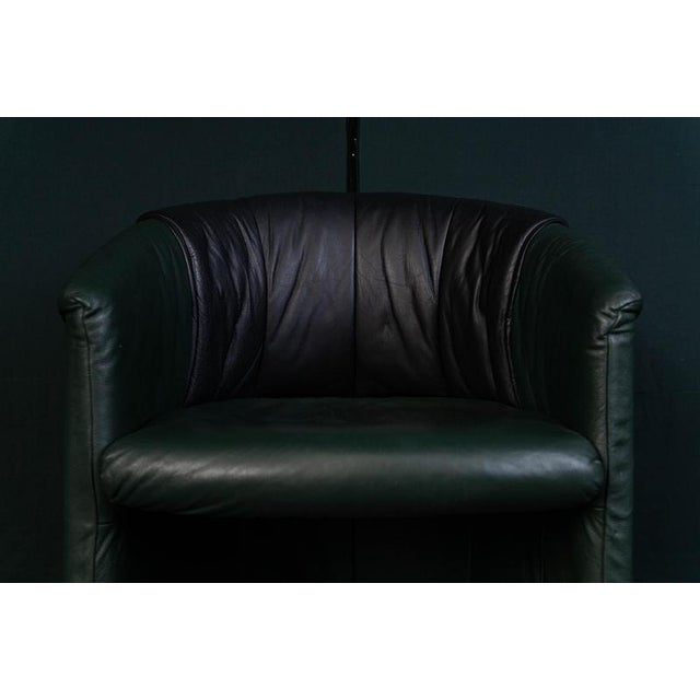 Vintage Black Leather Armchair For Sale - Image 11 of 18