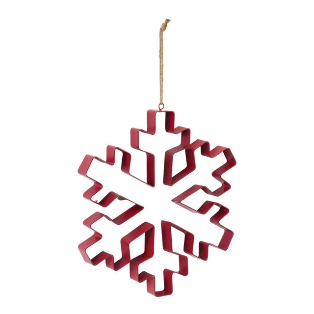 Contemporary Snowflake Cookie Cutter Ornament (Set of 4) For Sale - Image 3 of 5