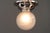 Art Deco Ceiling Lamp nickel with frosted glass shade vienna around 1920s Up to 250V (Europe/UK Standard).The wiring of...