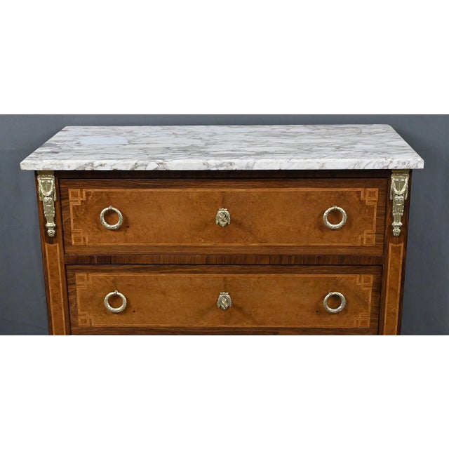 Brown Small Louis XVI Chest of Drawers, 1940s For Sale - Image 8 of 18