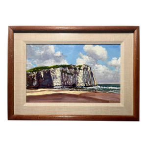 1990's Tim Saska Original Acrylic Coastal Cliffs Seascape Painting Framed, Signed