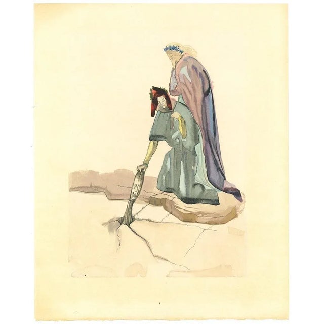 The Traitor of Montaperti from the Series "The Divine Comedy" by Dante Alighieri is an original woodcut print by Salvador...