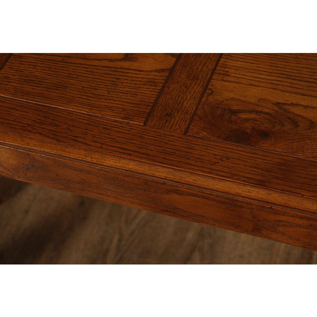 Brown Henredon Artefacts Campaign Style Oak Console Table For Sale - Image 8 of 18