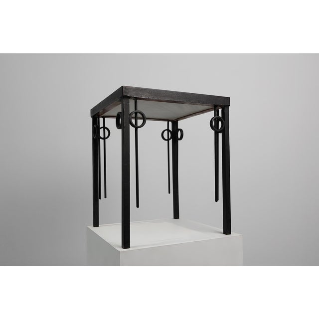 Square Cast Iron and Marble Side Table from Pia Manu, Belgium, 1960s For Sale - Image 10 of 11