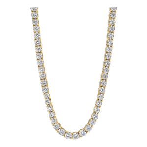 14k Yellow Gold Natural Diamond Tennis Necklace 11.8 Ct