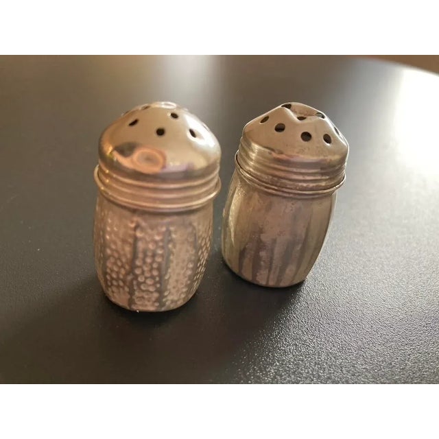 Vintage Sterling Silver Salt & Pepper Shakers - a Pair For Sale - Image 9 of 12
