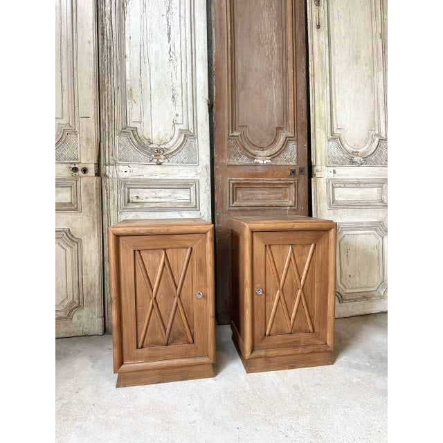 Art Deco Style Oak Bedside Tables, 1930s, Set of 2 For Sale - Image 16 of 16