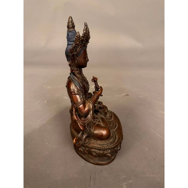 Metal Bronze Statue of Buddha, Vintage For Sale - Image 7 of 14