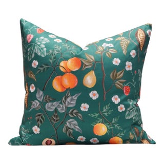 Harvest Garden Pine Green Pillow Cover For Sale