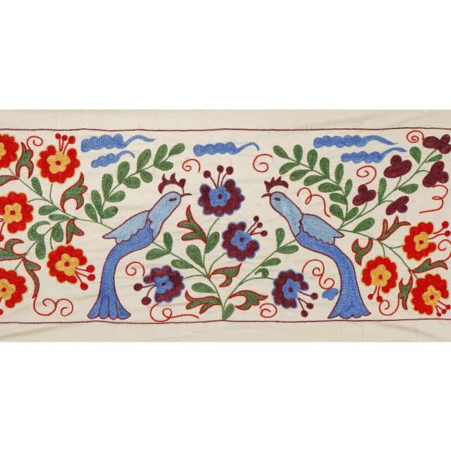 Vintage Suzani from Samarkand, circa 1900s. Dimension; 18'' x 38" inches /44 x 95 cm / 1'5'' x 3'1'' Material: 100%...