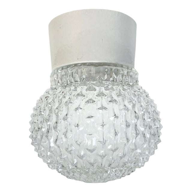 Vintage White Porcelain Ceiling Light, 1970s For Sale