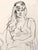 Figurative Mid Century Drawing of Young Woman For Sale - Image 3 of 6
